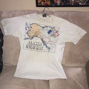 Signal sport large mega cotton Alaska Highway T-shirt stained